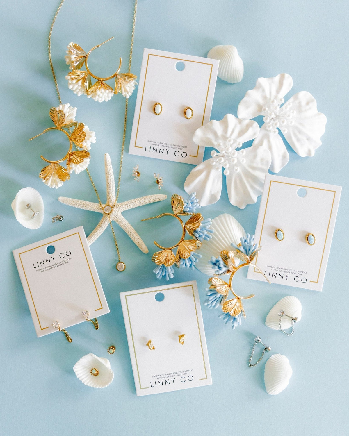 Capri Statement Earrings - White - Shop LINNY CO