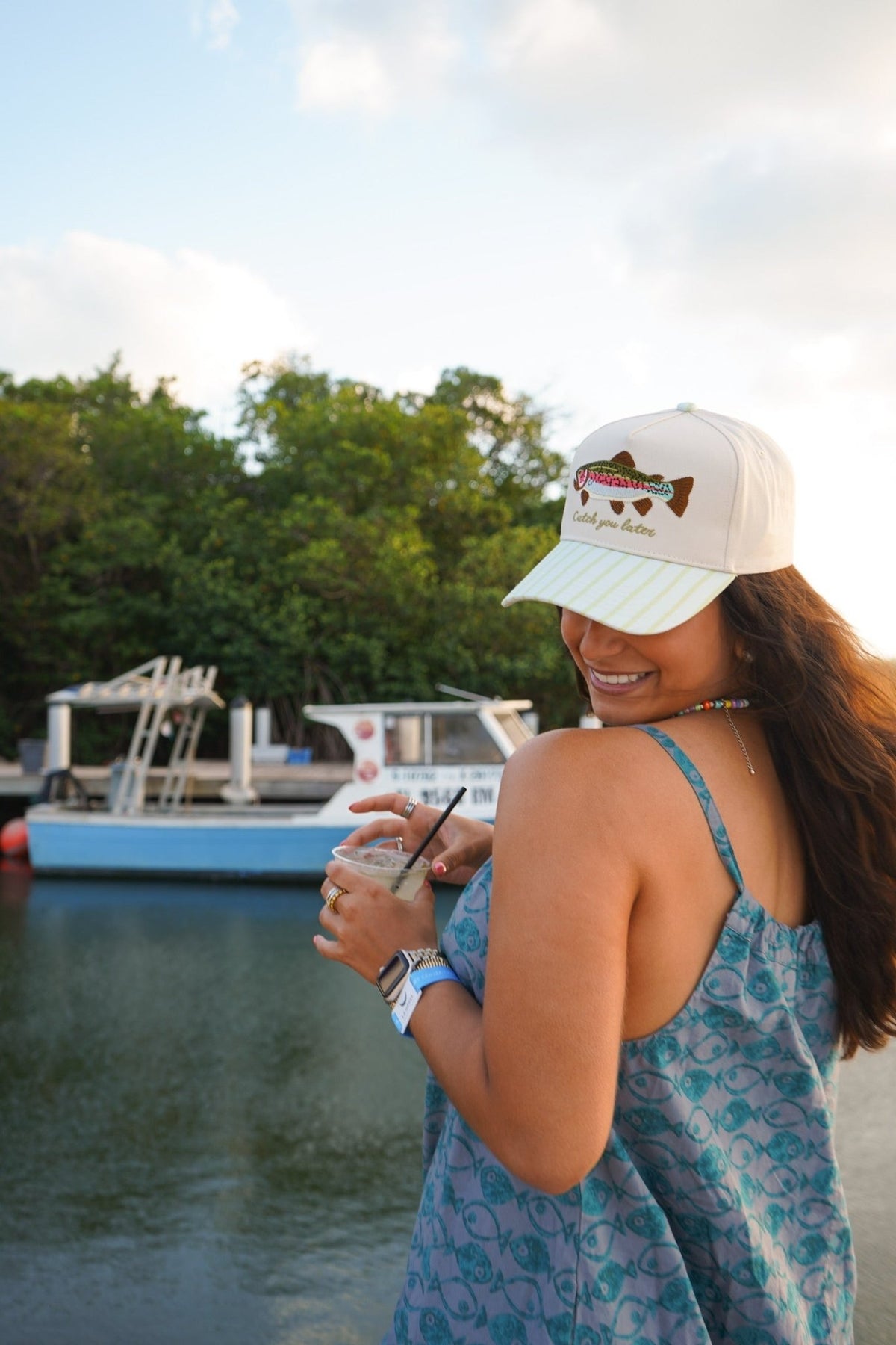 Catch You Later - Green Stripe Hat - Shop LINNY CO