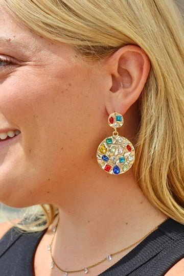 Cherie Circle Statement Earrings - Gold - Shop LINNY CO