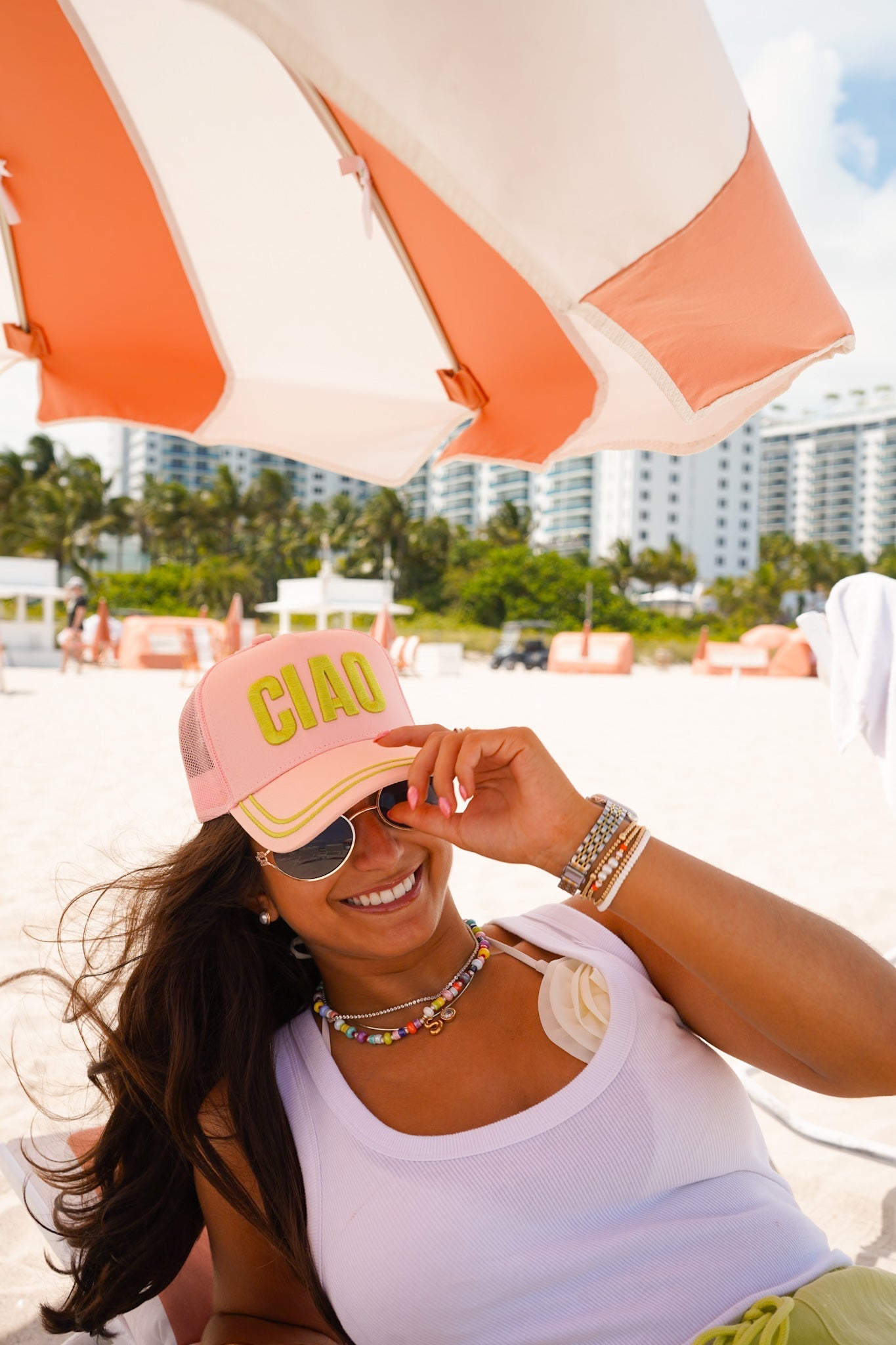 Ciao - Pink Canvas Trucker Hat - Shop LINNY CO