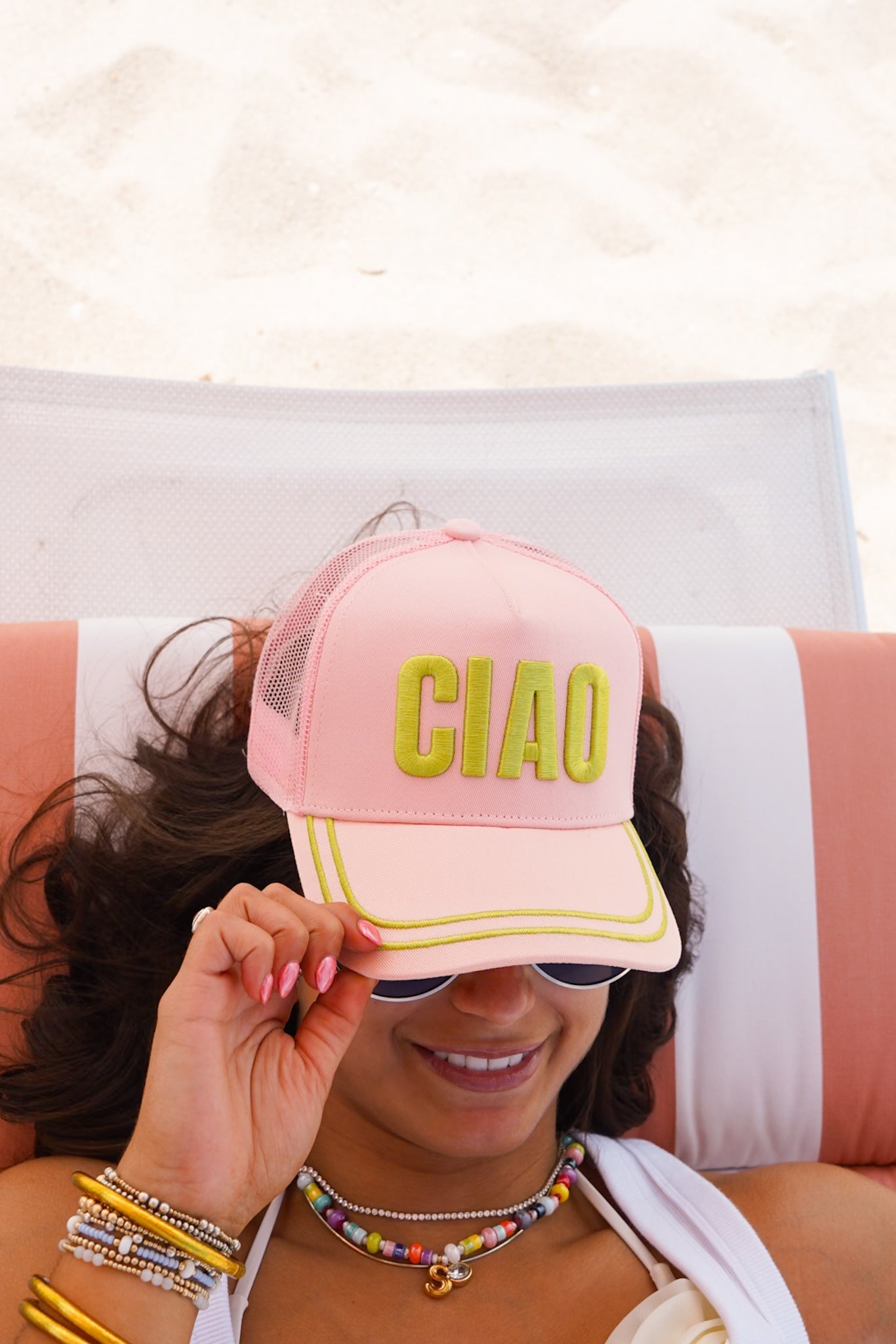 Ciao - Pink Canvas Trucker Hat - Shop LINNY CO