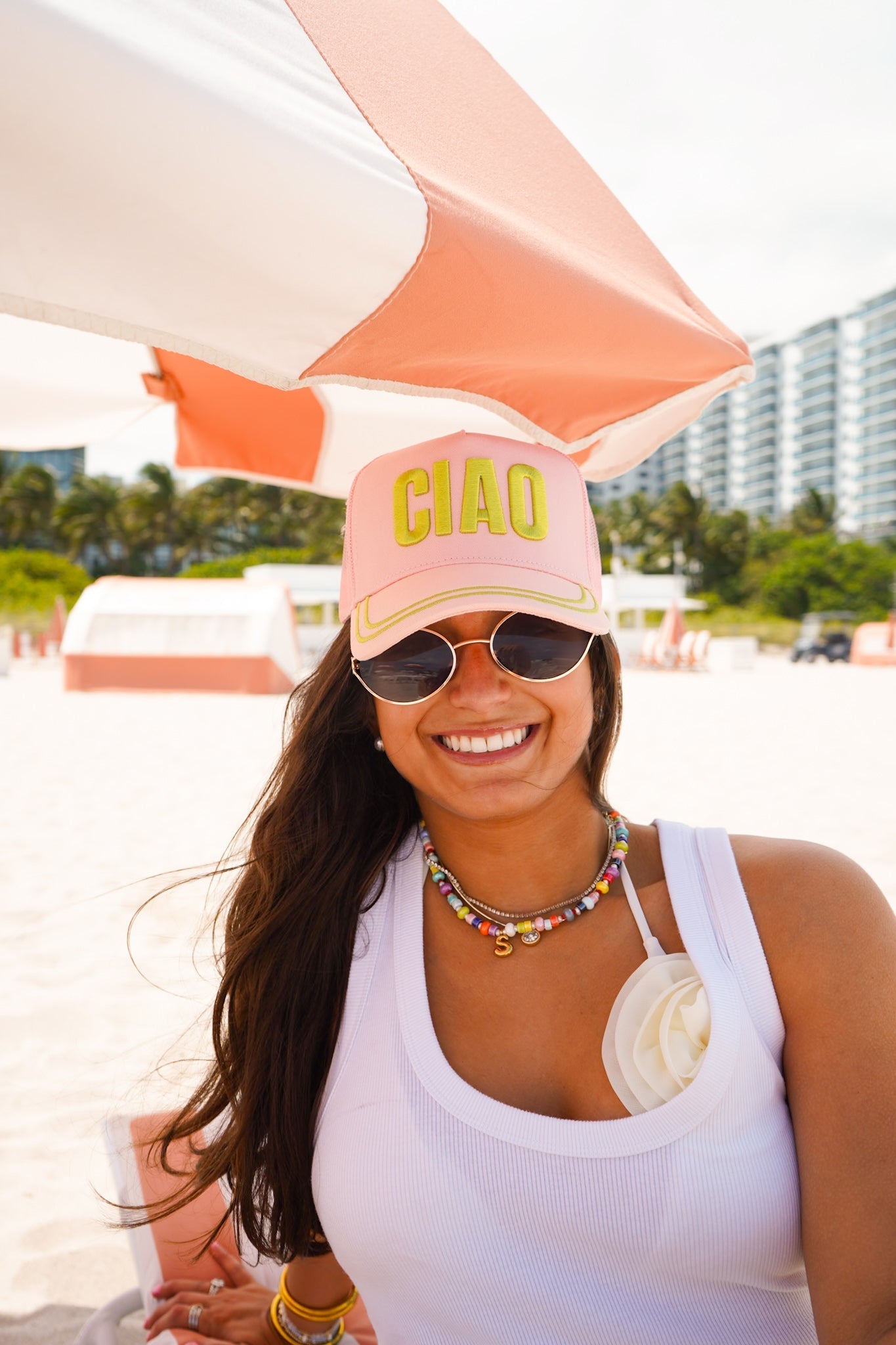 Ciao - Pink Canvas Trucker Hat - Shop LINNY CO