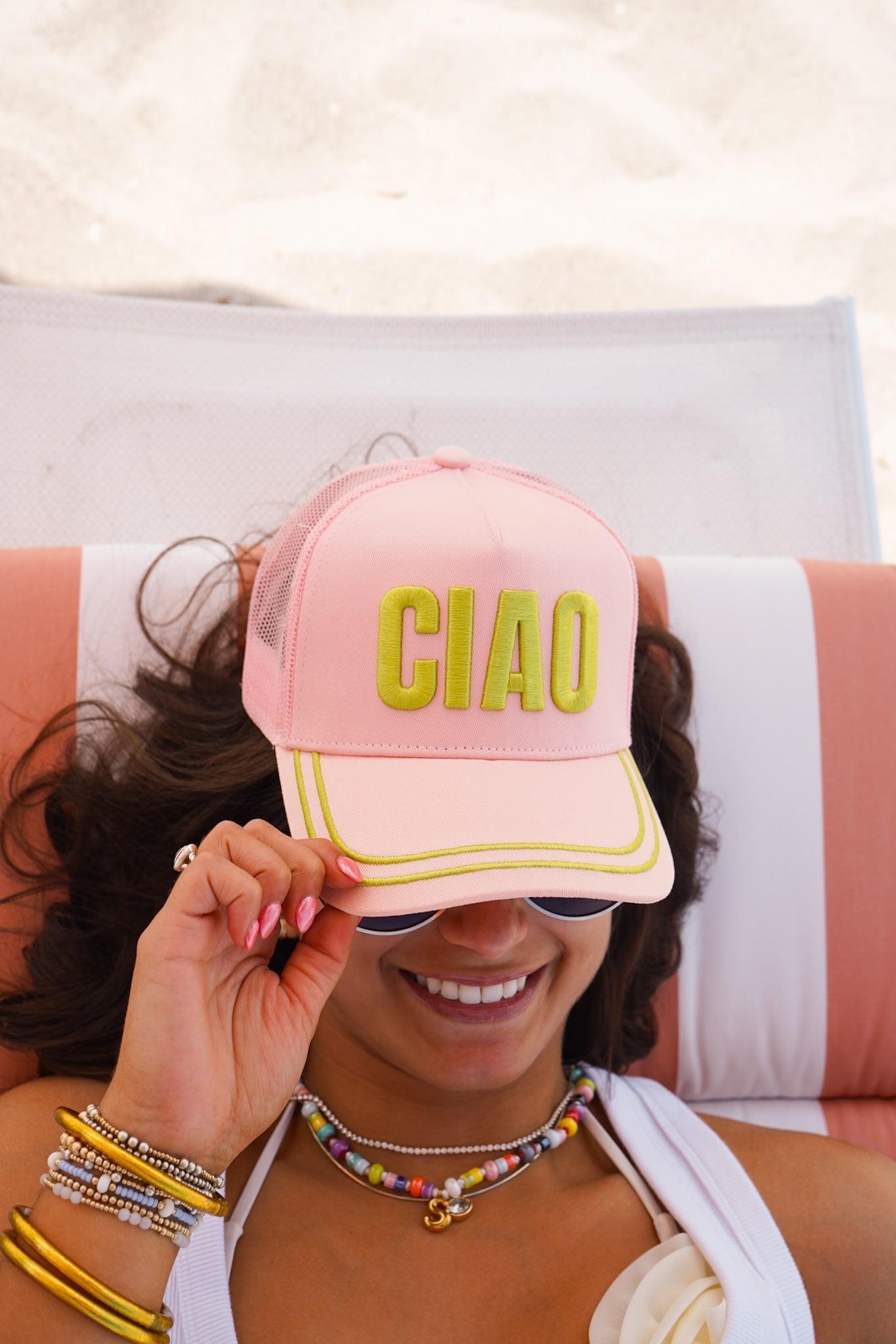 Ciao - Pink Canvas Trucker Hat - Shop LINNY CO
