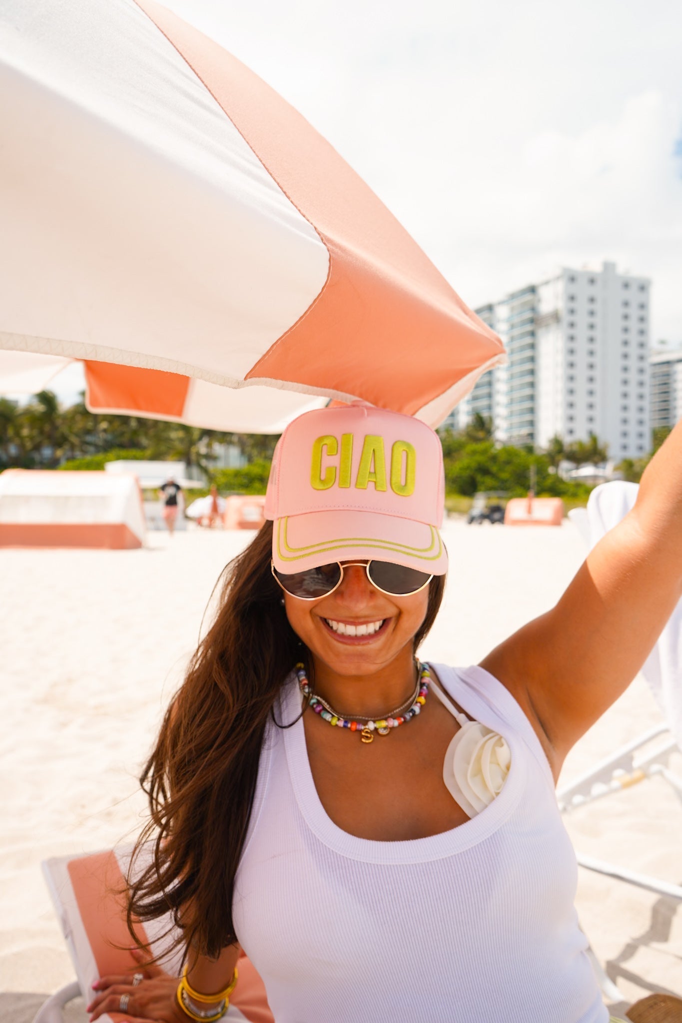 Ciao - Pink Canvas Trucker Hat - Shop LINNY CO