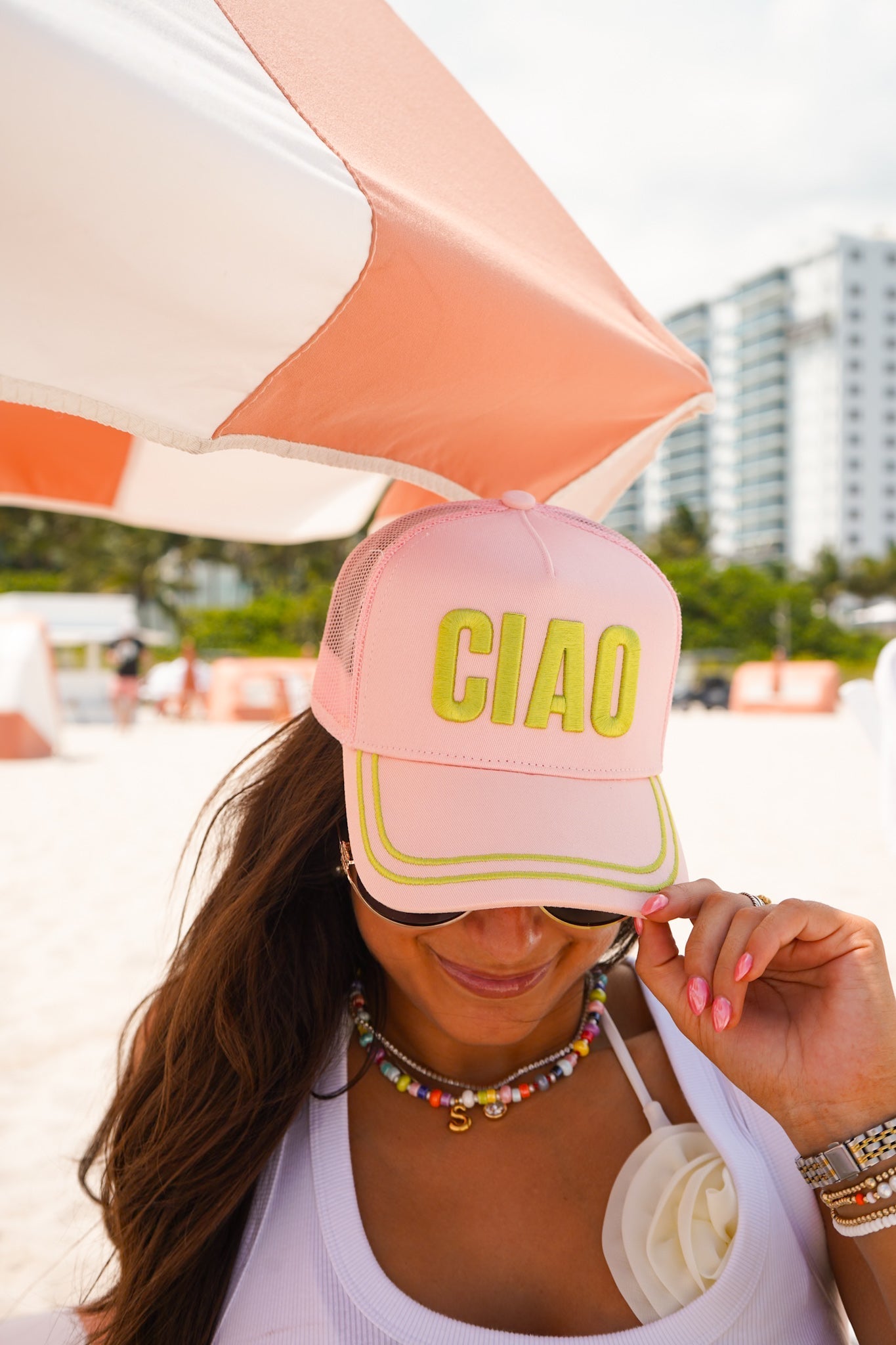 Ciao - Pink Canvas Trucker Hat - Shop LINNY CO