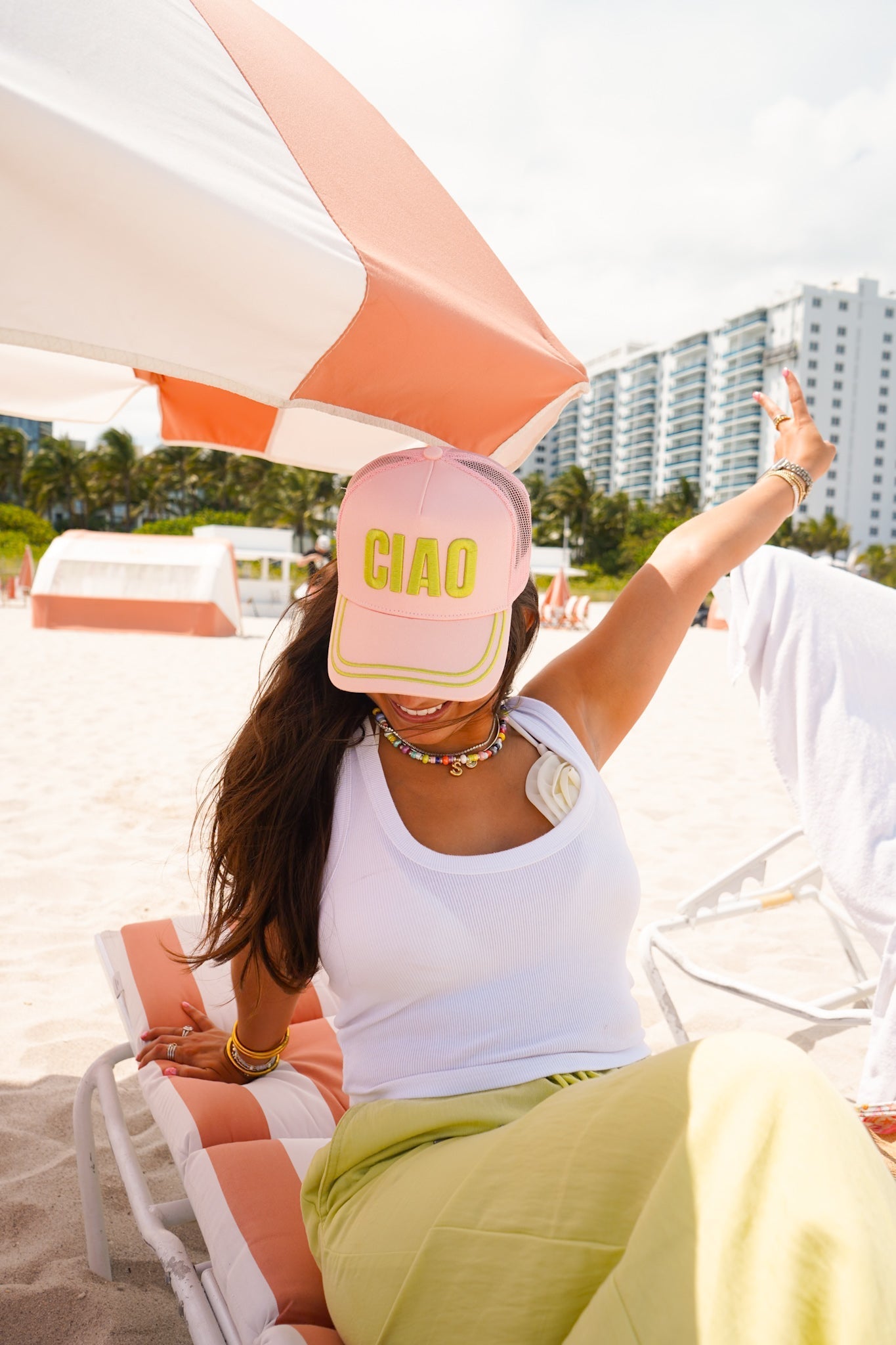 Ciao - Pink Canvas Trucker Hat - Shop LINNY CO