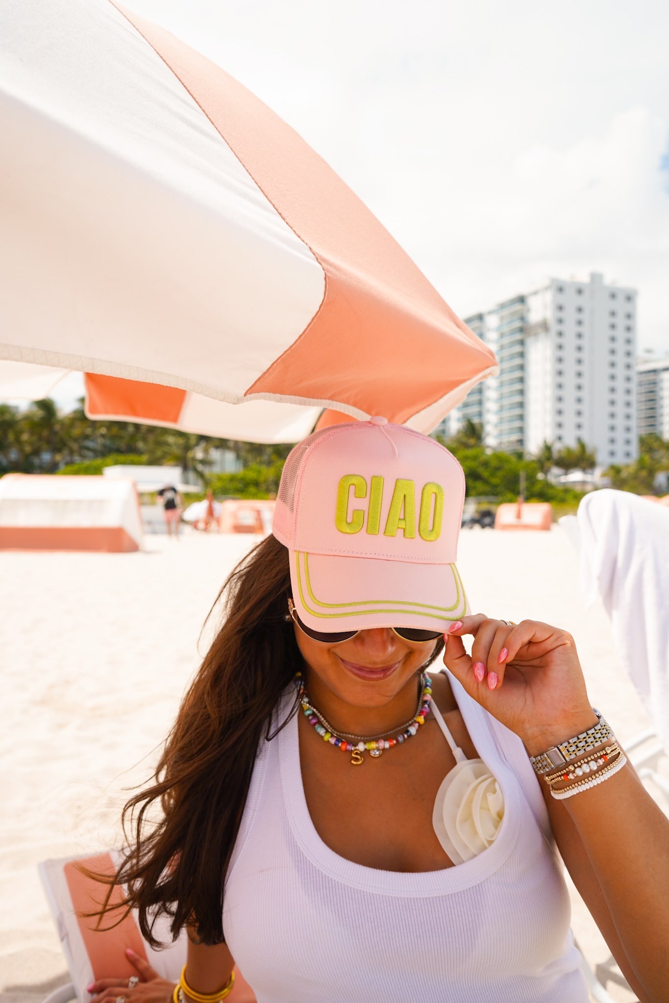 Ciao - Pink Canvas Trucker Hat - Shop LINNY CO