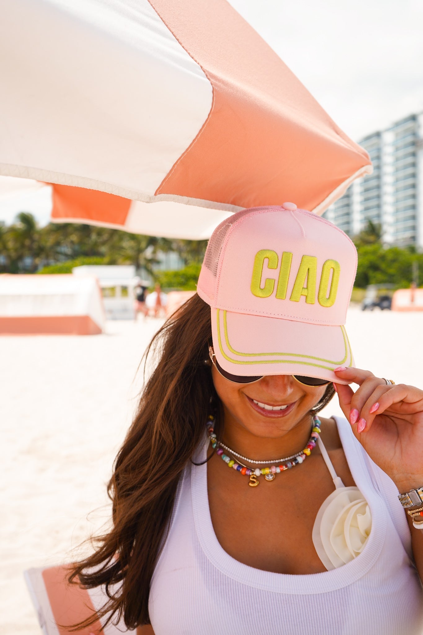 Ciao - Pink Canvas Trucker Hat - Shop LINNY CO