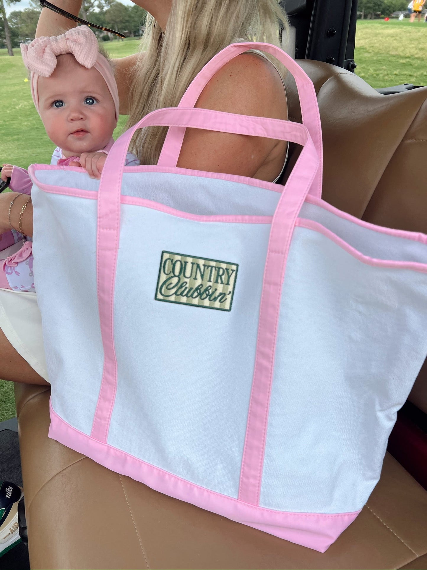 Country Clubbin' - Pink Canvas Tote - Shop LINNY CO
