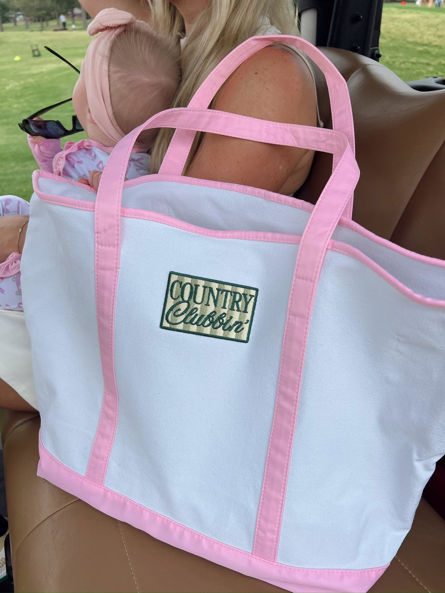 Country Clubbin' - Pink Canvas Tote - Shop LINNY CO