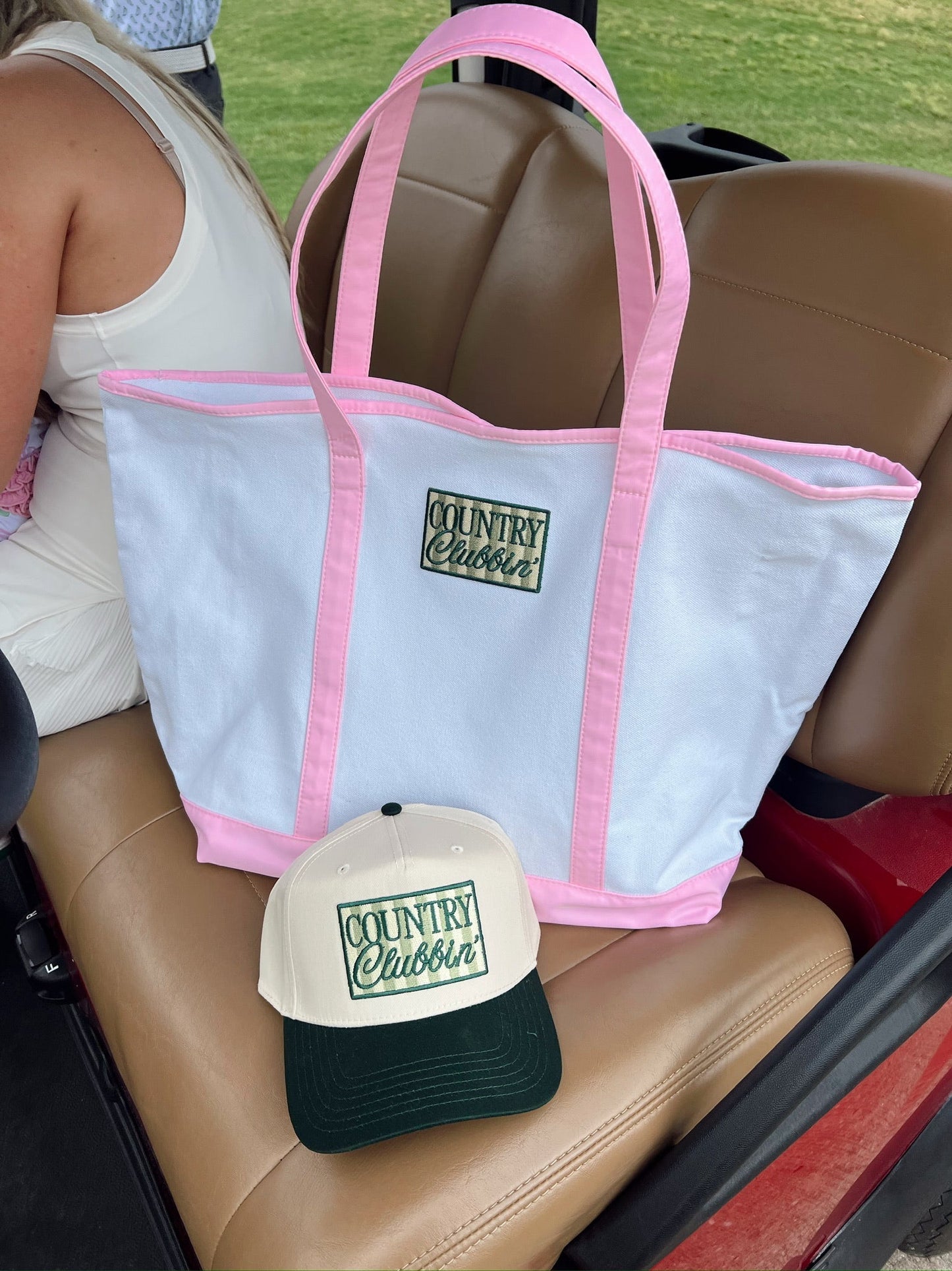 Country Clubbin' - Pink Canvas Tote - Shop LINNY CO