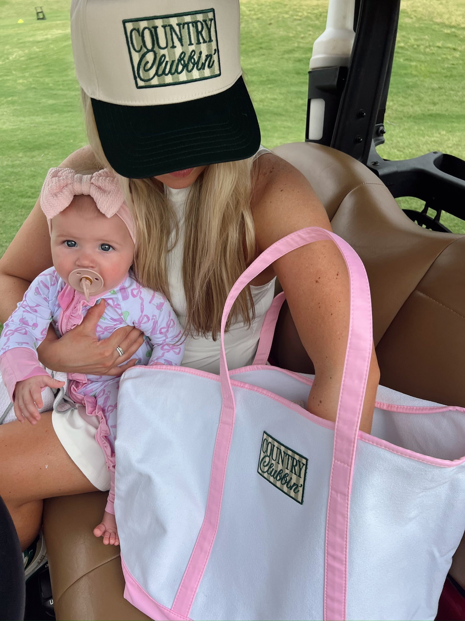 Country Clubbin' - Pink Canvas Tote - Shop LINNY CO