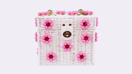 Daisy Block Woven Flower Bag - Shop LINNY CO