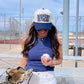Dingers - Navy Stripe Vintage Trucker Hat - PREORDER - Shop LINNY CO