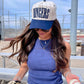 Dingers - Navy Stripe Vintage Trucker Hat - PREORDER - Shop LINNY CO