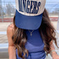 Dingers - Navy Stripe Vintage Trucker Hat - PREORDER - Shop LINNY CO
