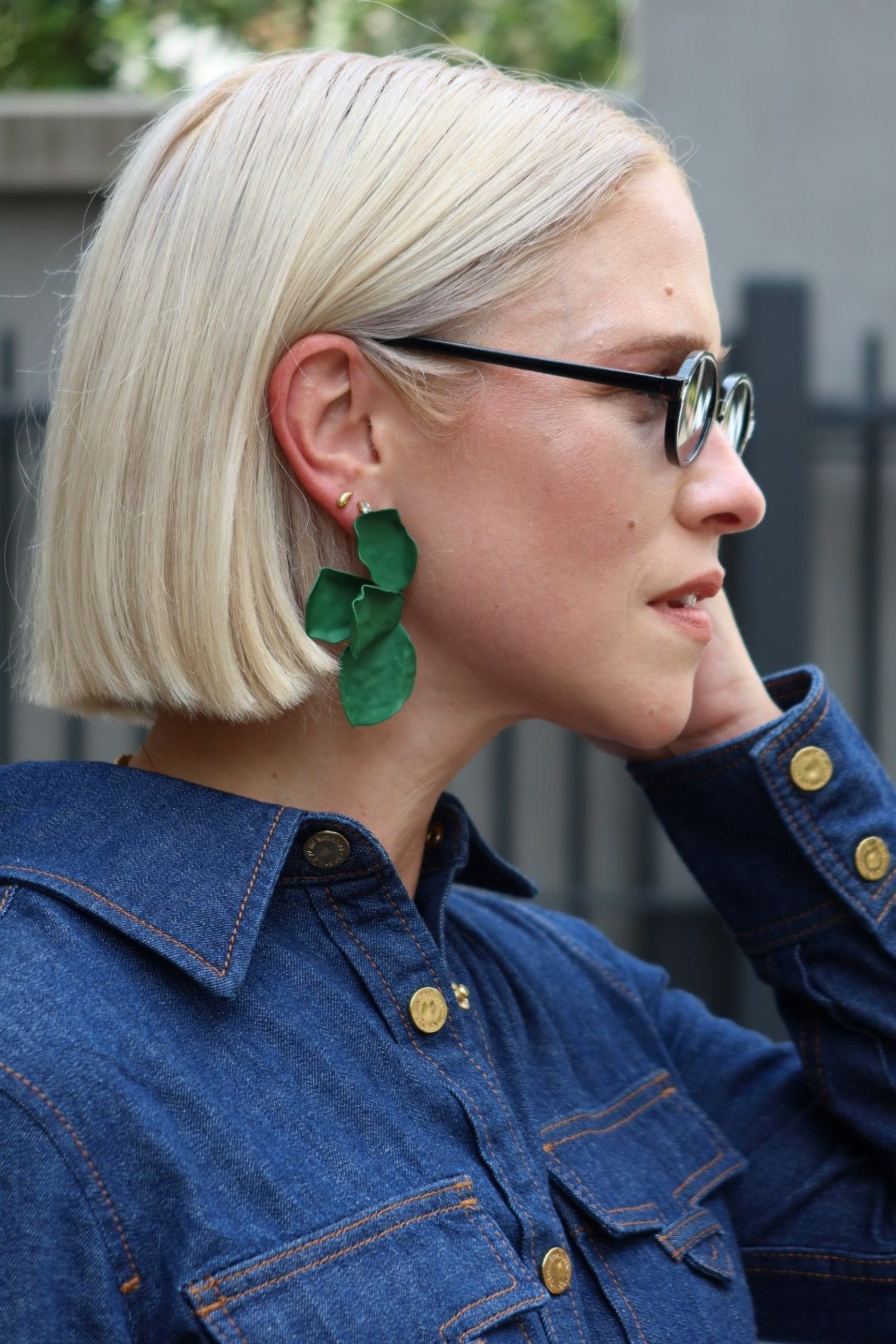 Eden Statement Earrings - Green - Shop LINNY CO