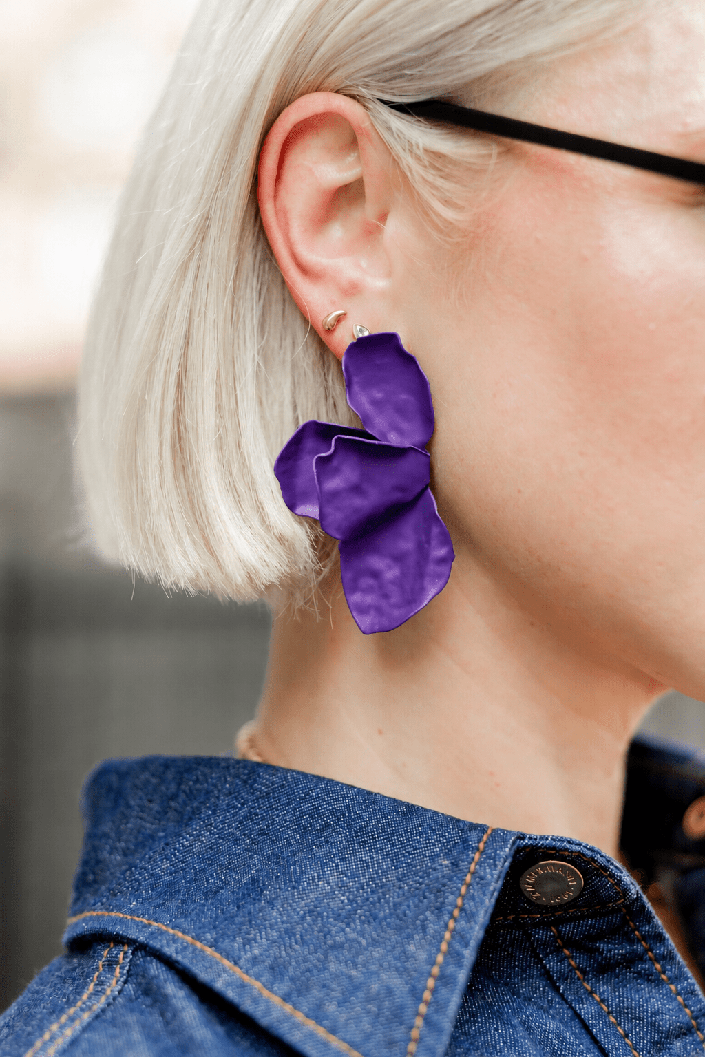 Eden Statement Earrings - Purple - Shop LINNY CO