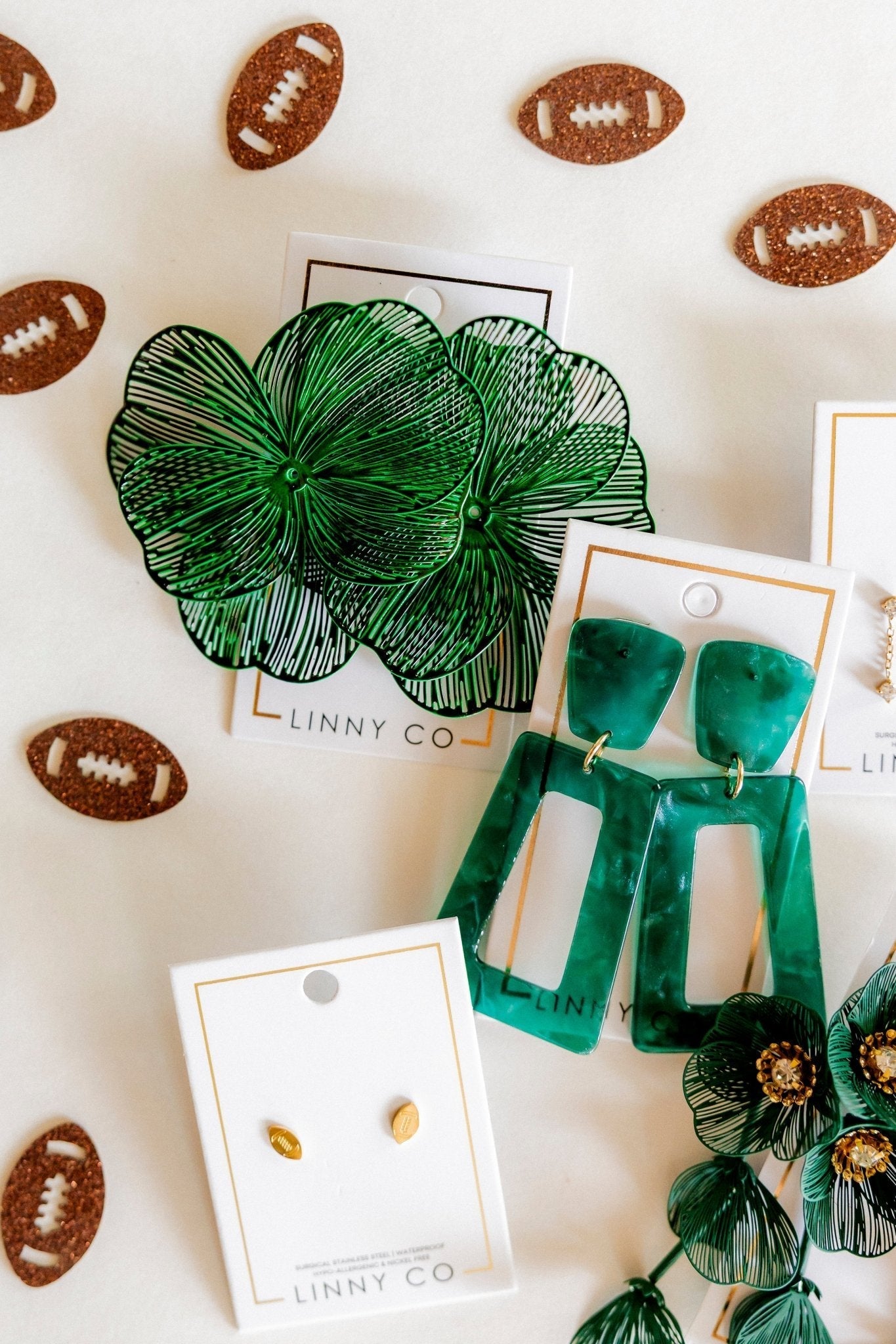 Erica Statement Earrings - Green - Shop LINNY CO