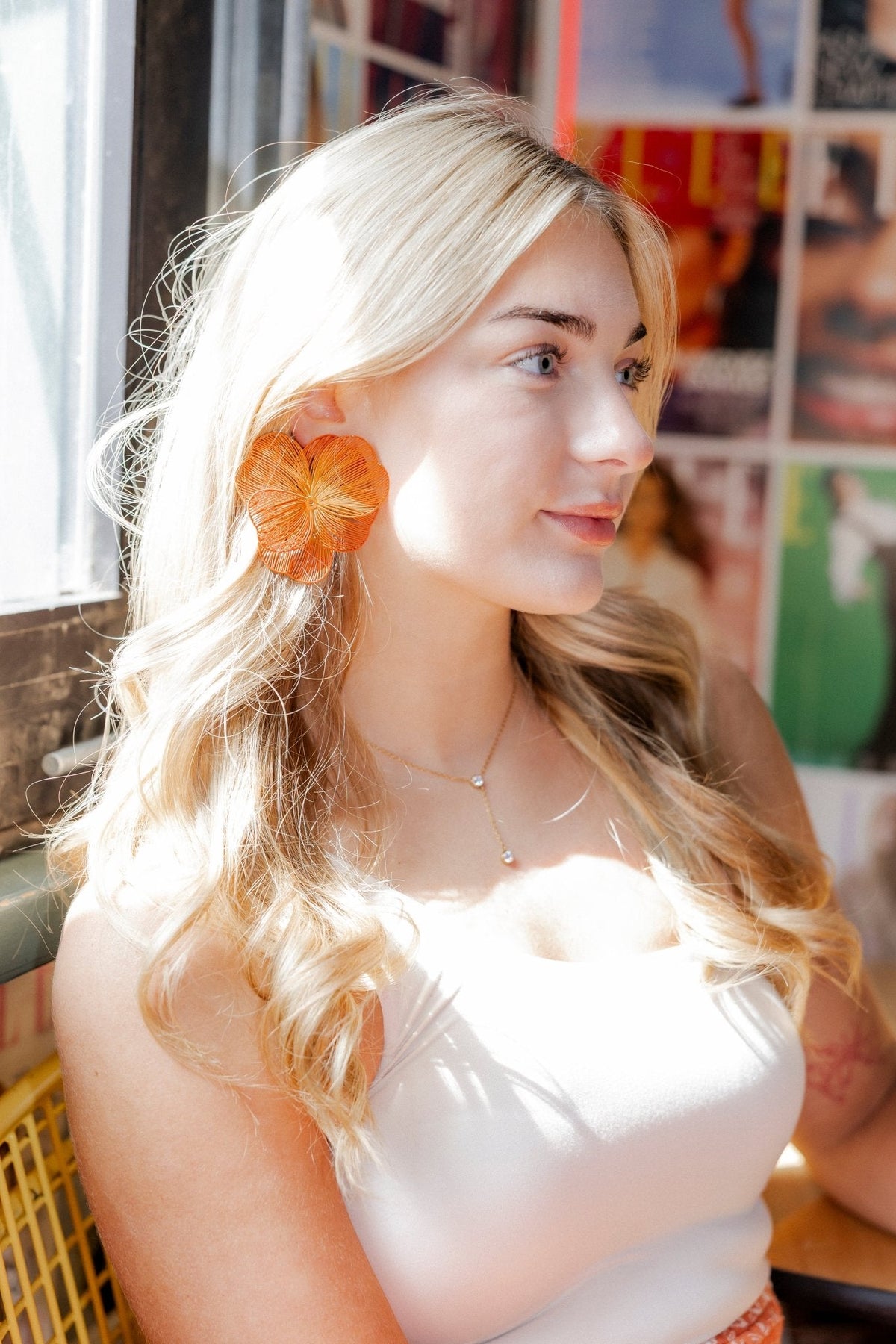 Erica Statement Earrings - Orange - Shop LINNY CO