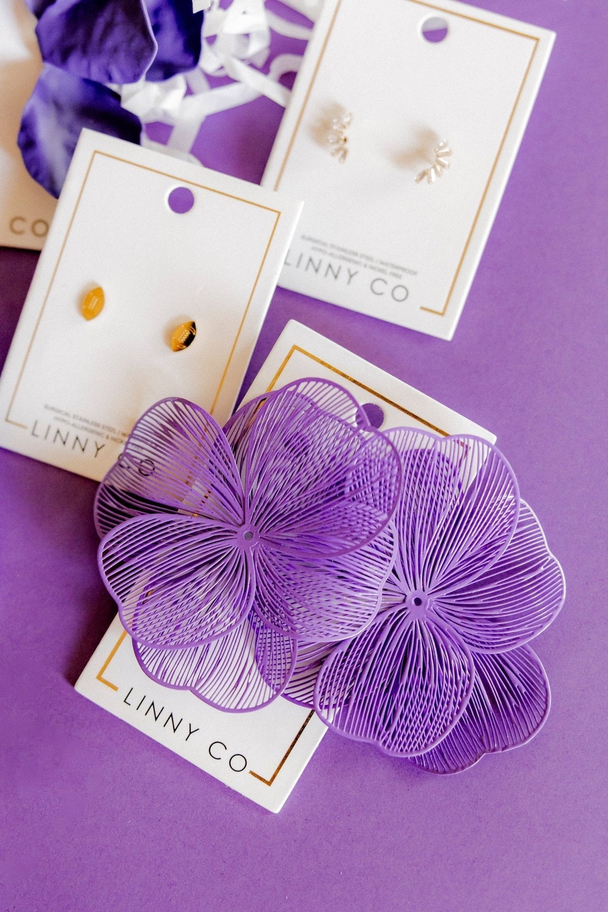 Erica Statement Earrings - Purple - Shop LINNY CO