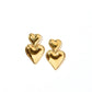 Esme Double Heart Statement Earrings - Gold - Shop LINNY CO