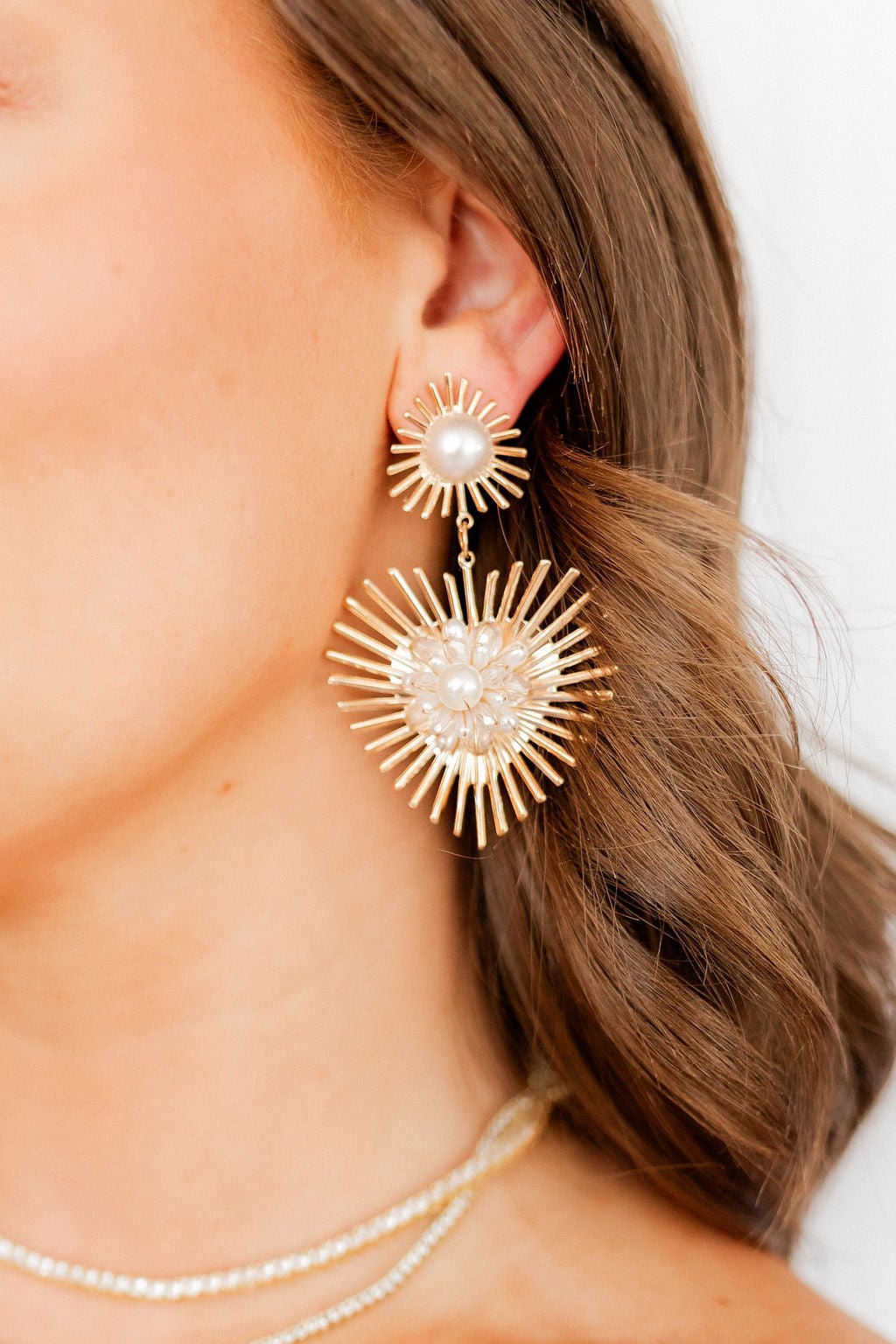 Fiona Statement Earrings - Pearl - Shop LINNY CO