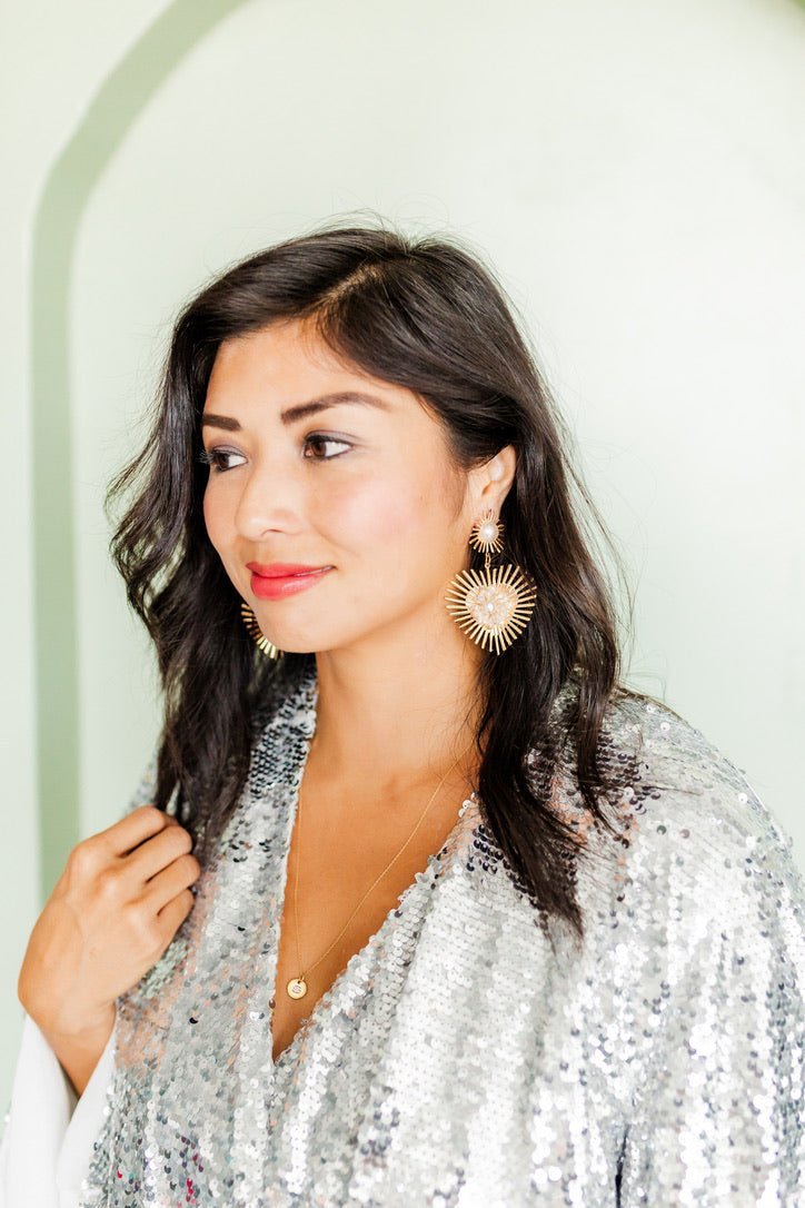Fiona Statement Earrings - Pearl - Shop LINNY CO