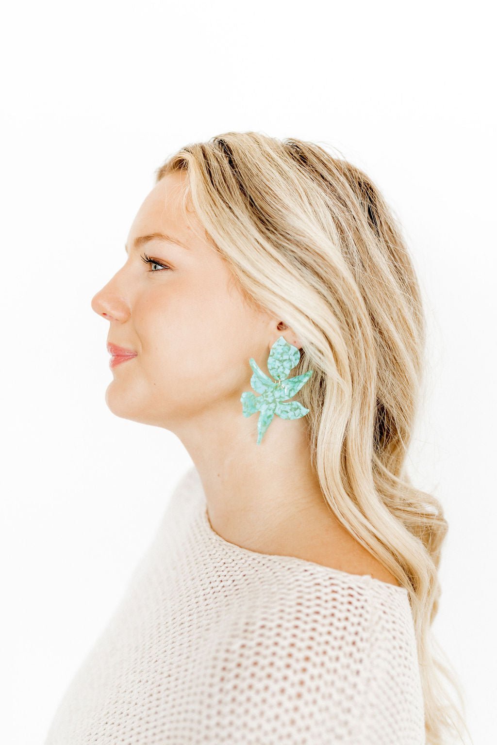 Flora Statement Earrings - Aquamarine - Shop LINNY CO
