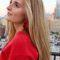 Flora Statement Earrings - Crimson - Shop LINNY CO