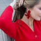 Flora Statement Earrings - Crimson - Shop LINNY CO