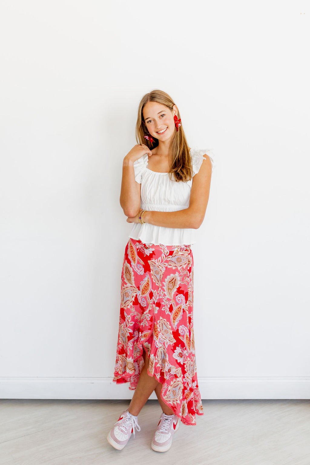 Flora Statement Earrings - Crimson - Shop LINNY CO
