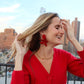 Flora Statement Earrings - Crimson - Shop LINNY CO