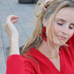 Flora Statement Earrings - Crimson - Shop LINNY CO