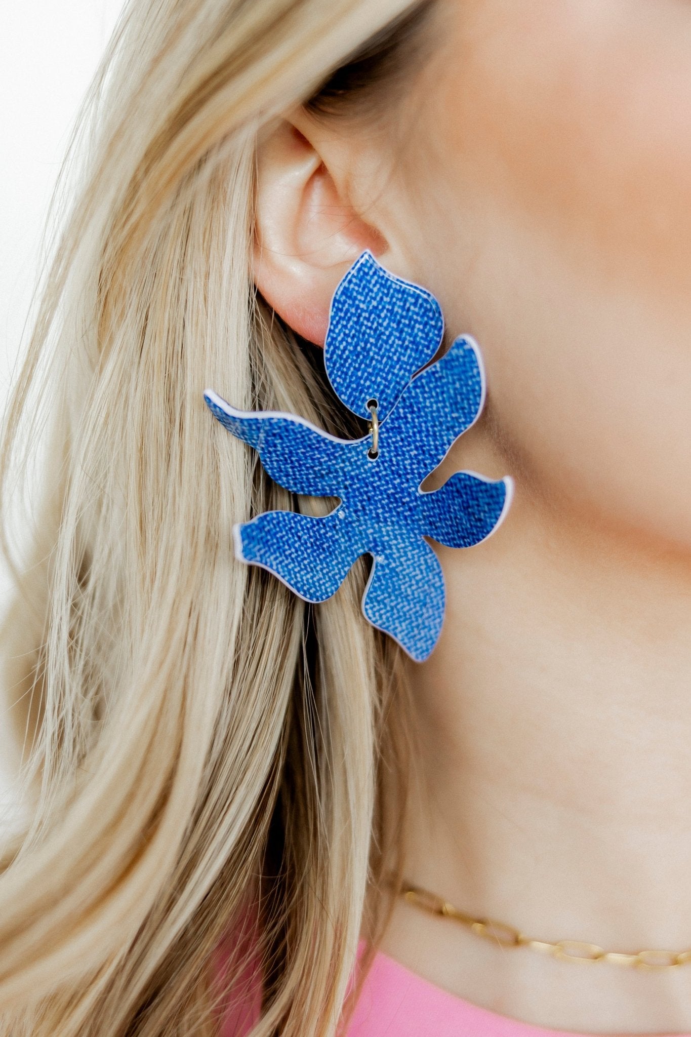 Flora Statement Earrings - Denim - Shop LINNY CO