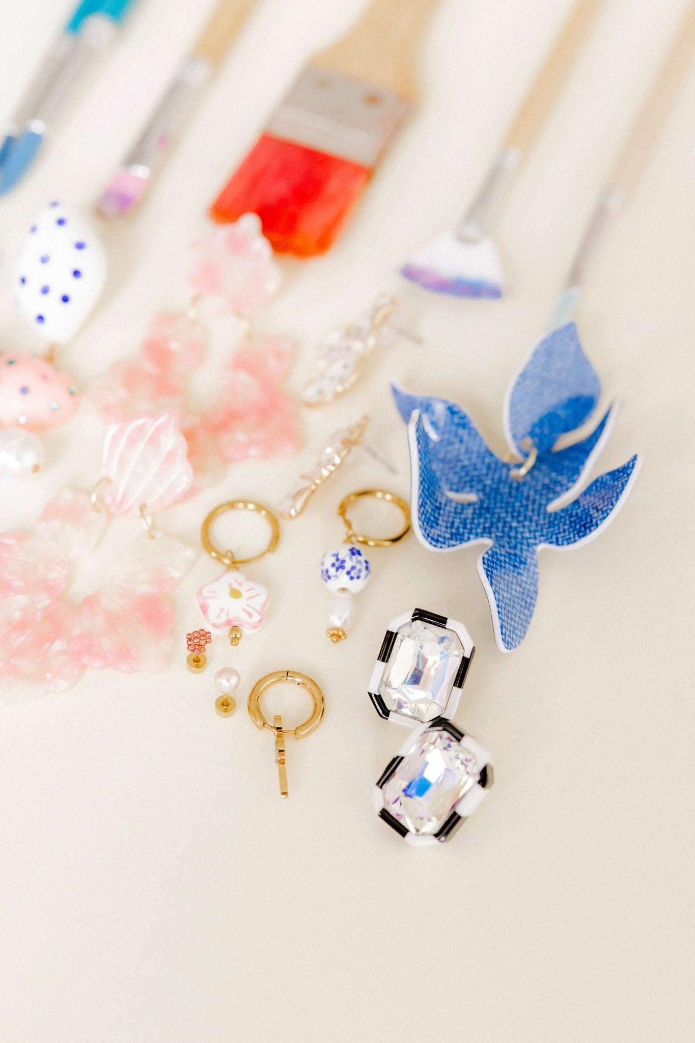 Flora Statement Earrings - Denim - Shop LINNY CO