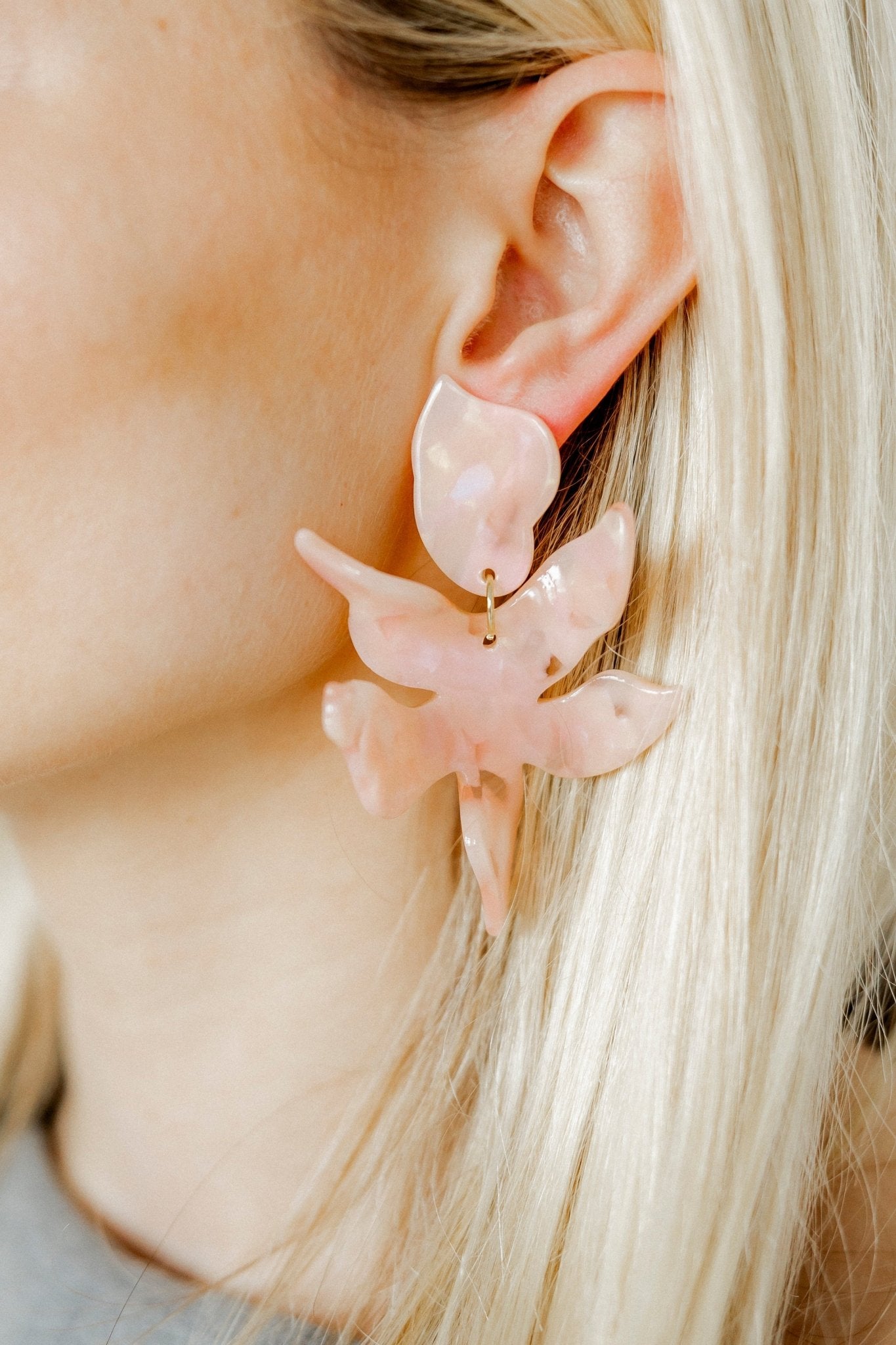 Flora Statement Earrings - Peach Bellini - Shop LINNY CO