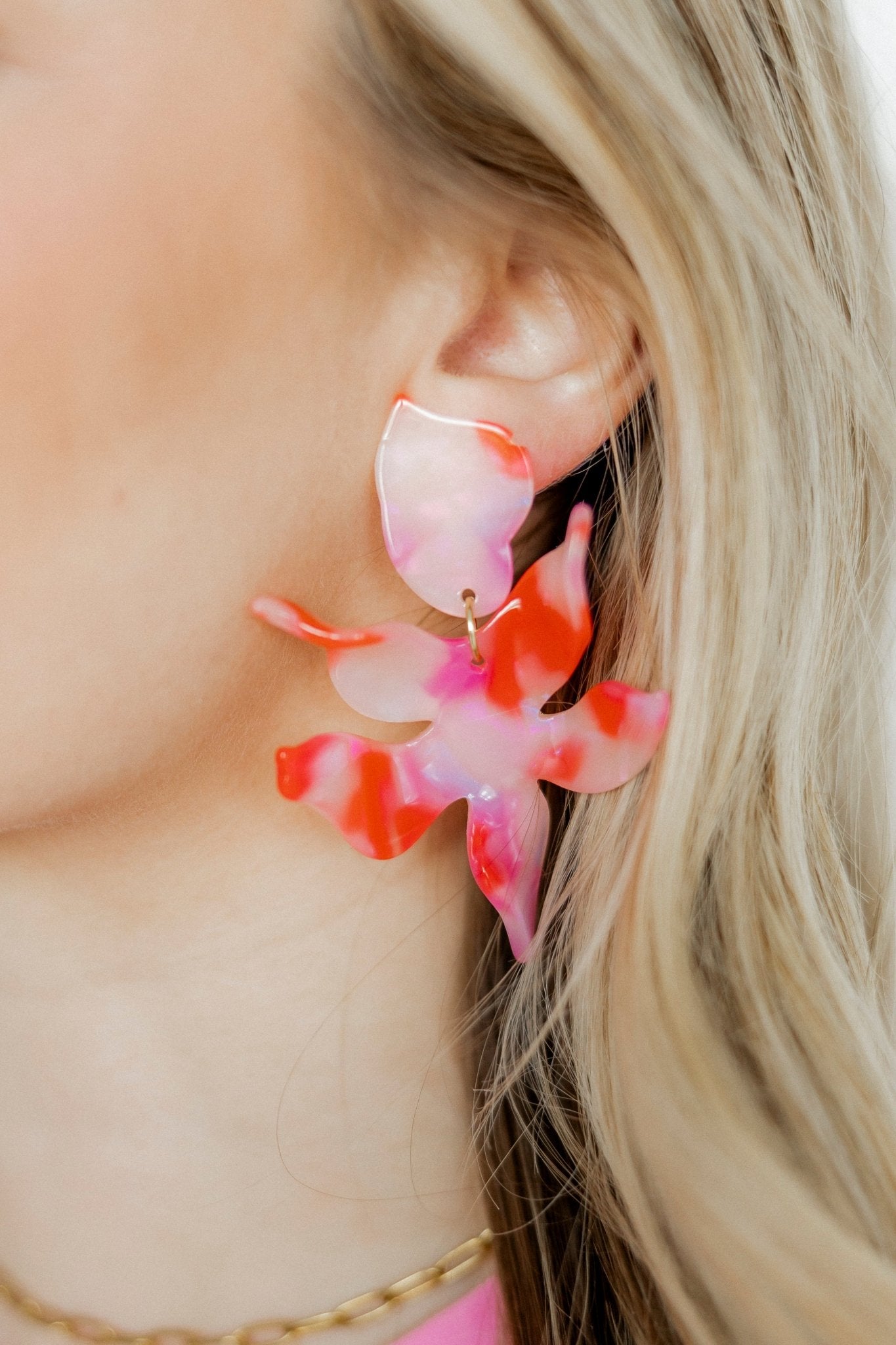 Flora Statement Earrings - Pink Flamingo - Shop LINNY CO