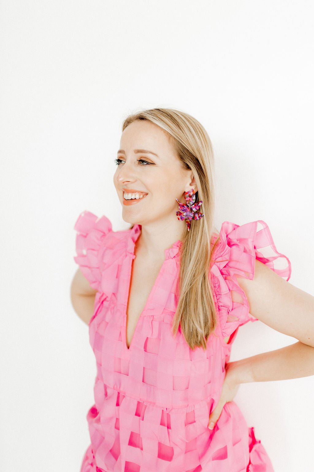 Flora Statement Earrings - Pink Multi - Shop LINNY CO