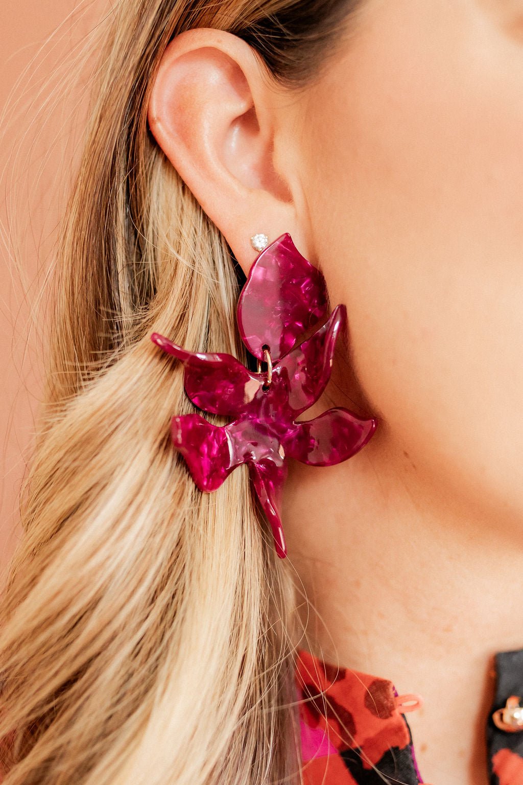 Flora Statement Earrings - Pinot Noir - Shop LINNY CO