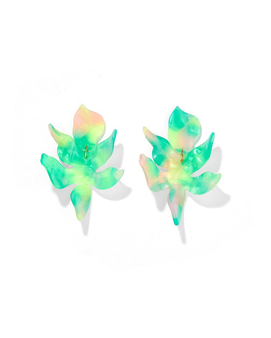 Flora Statement Earrings - Teal Seaglass - Shop LINNY CO