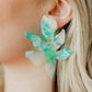 Flora Statement Earrings - Teal Seaglass - Shop LINNY CO