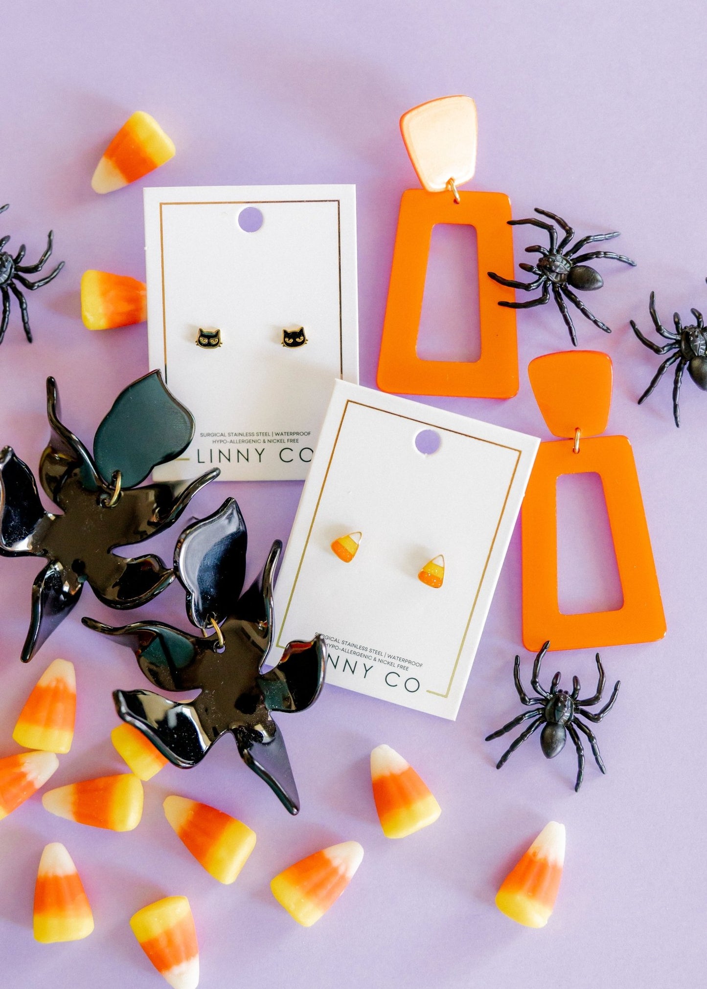 Flora Statement Earrings - True Black - Shop LINNY CO