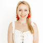 Flora Statement Earrings - True Red - Shop LINNY CO