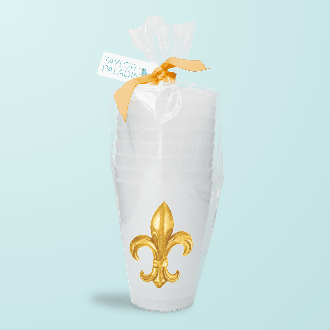 Fluer de Lis Frosted Cups - Shop LINNY CO