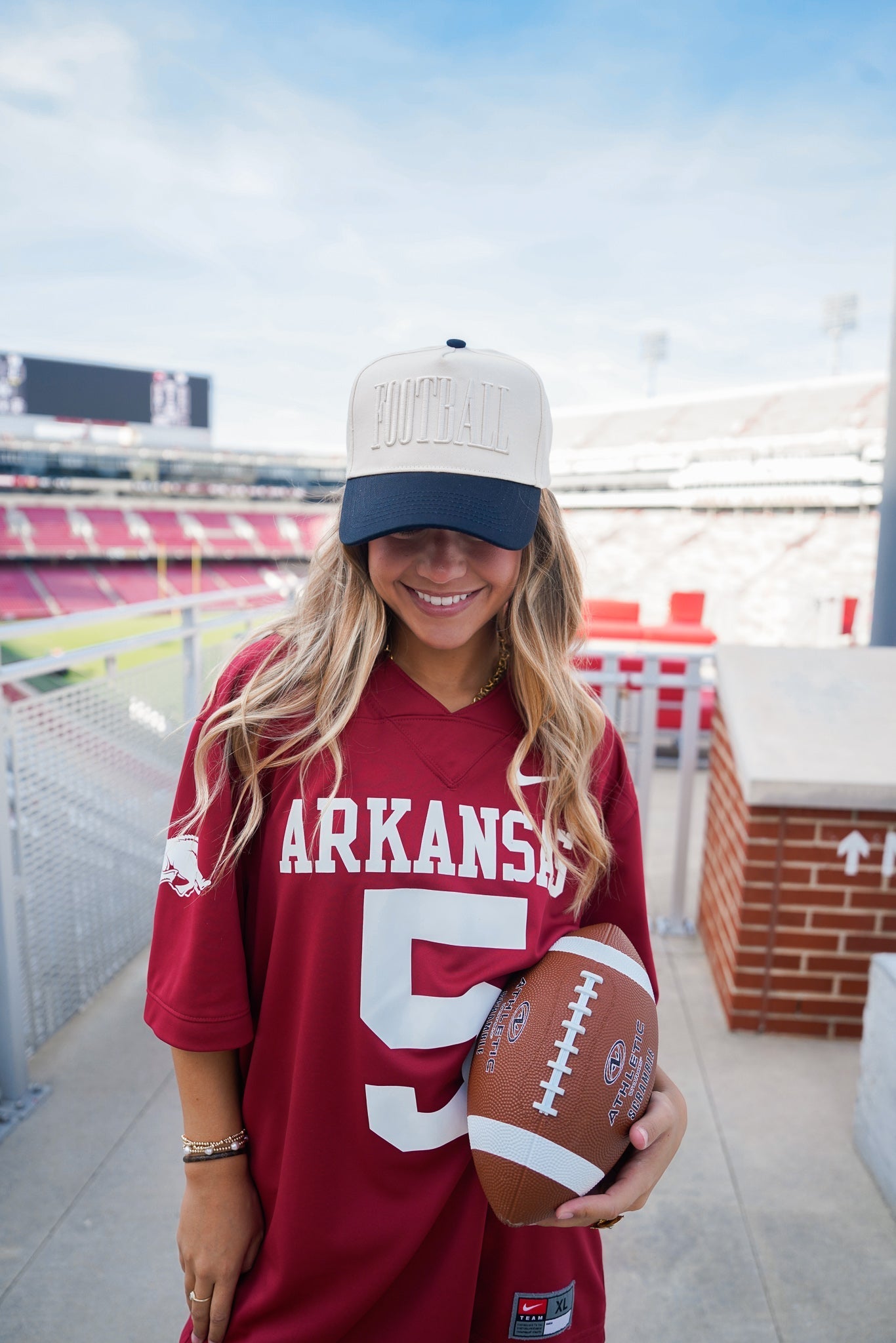 FOOTBALL - Neutral Vintage Trucker Hat - Shop LINNY CO