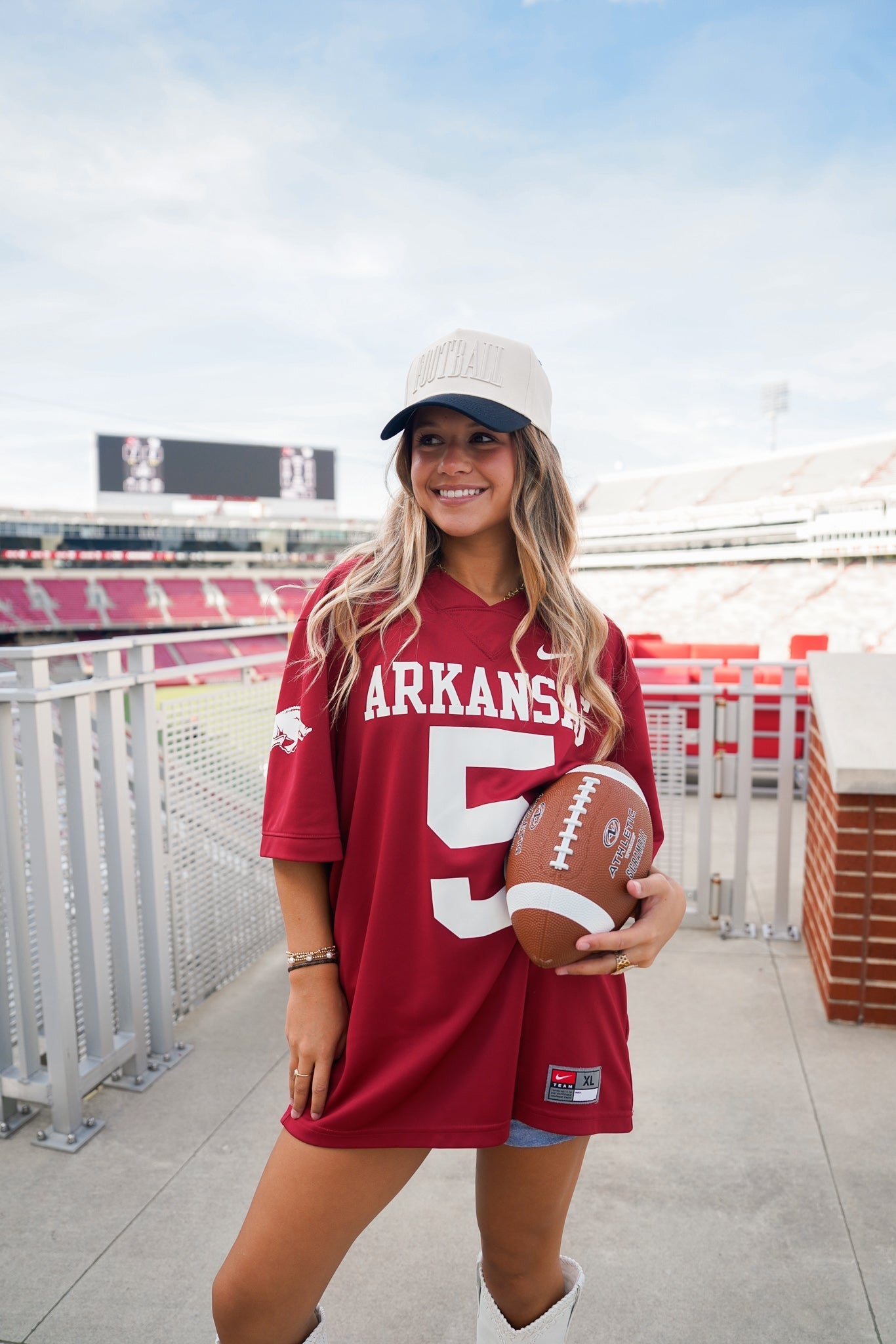 FOOTBALL - Neutral Vintage Trucker Hat - Shop LINNY CO