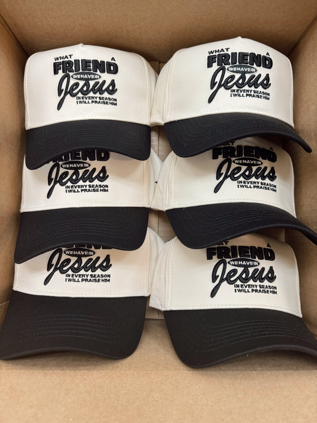 Friend in Jesus - Black Vintage Trucker Hat - Shop LINNY CO