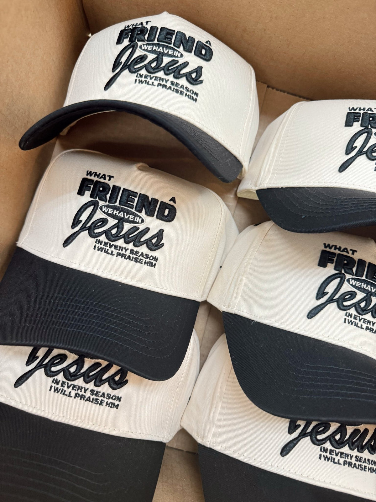 Friend in Jesus - Black Vintage Trucker Hat - Shop LINNY CO