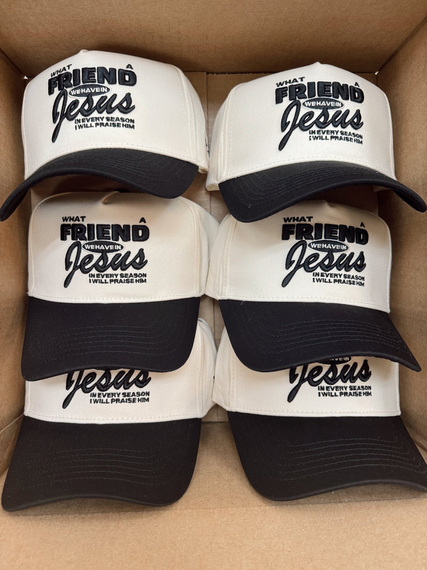 Friend in Jesus - Black Vintage Trucker Hat - Shop LINNY CO